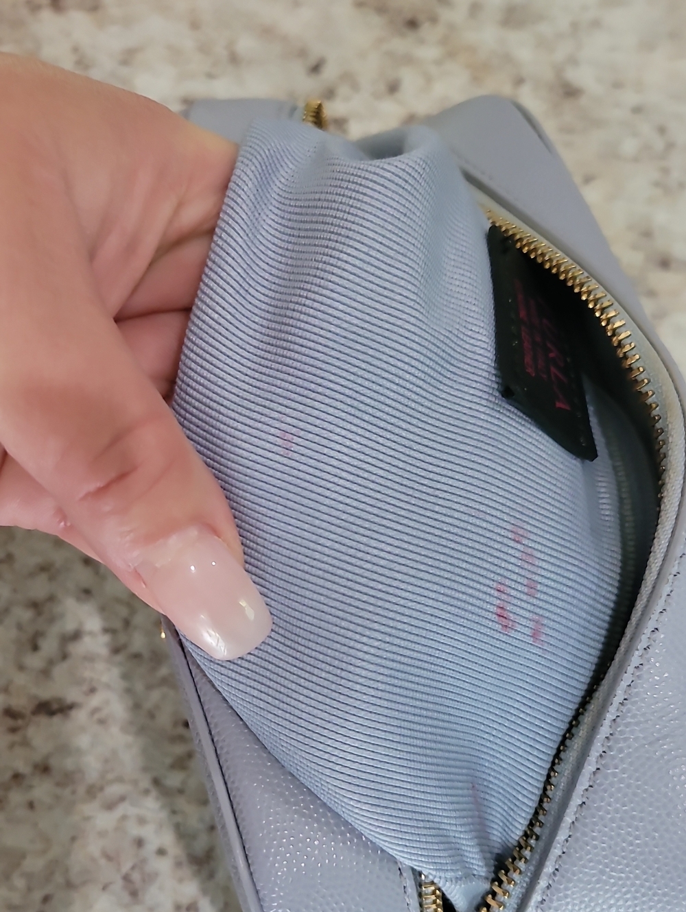 Furla Brava Mini Crossbody Bag In Bluish Purple EUC - Picture 15 of 15